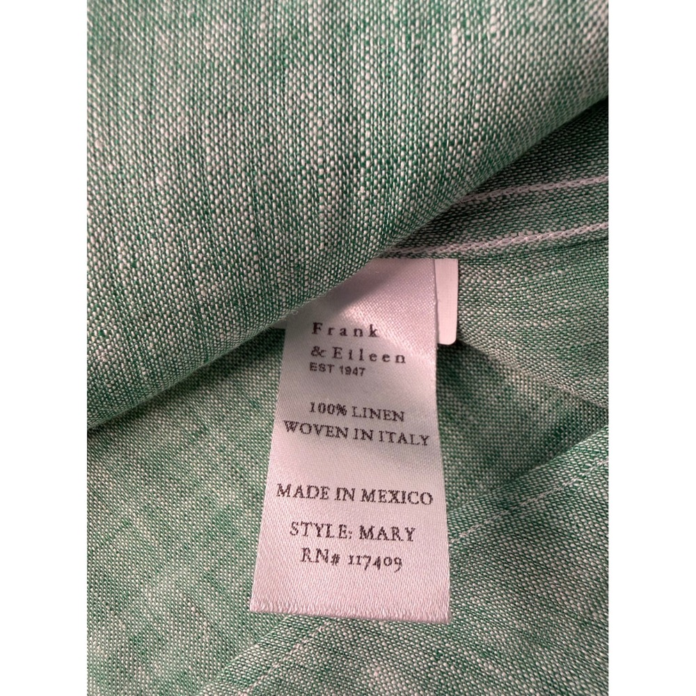 Frank & Eileen Mary Shirt Dress XXS Green 100% Linen Button Front Coastal NWOT - Picture 11 of 12